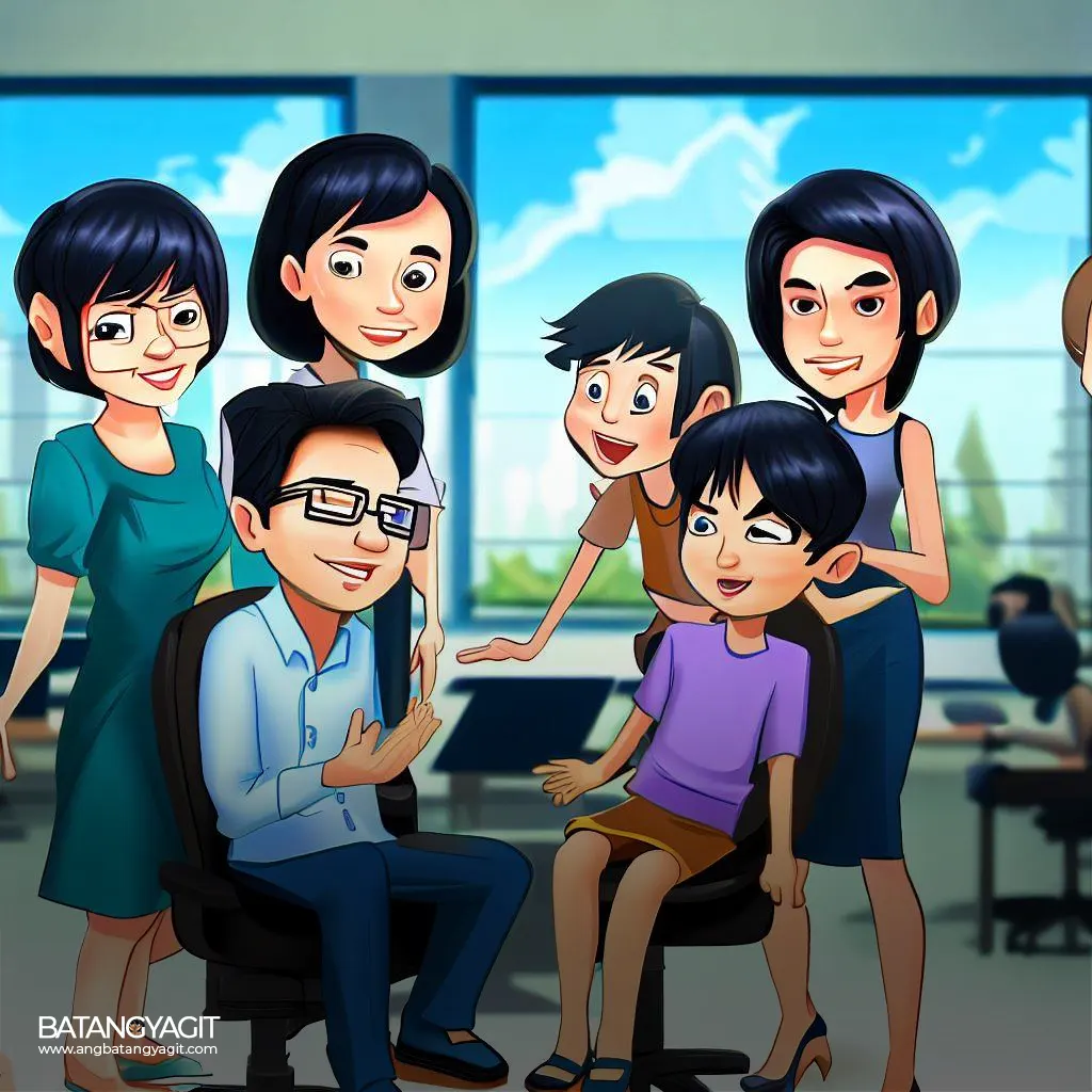 filipino in office chatting