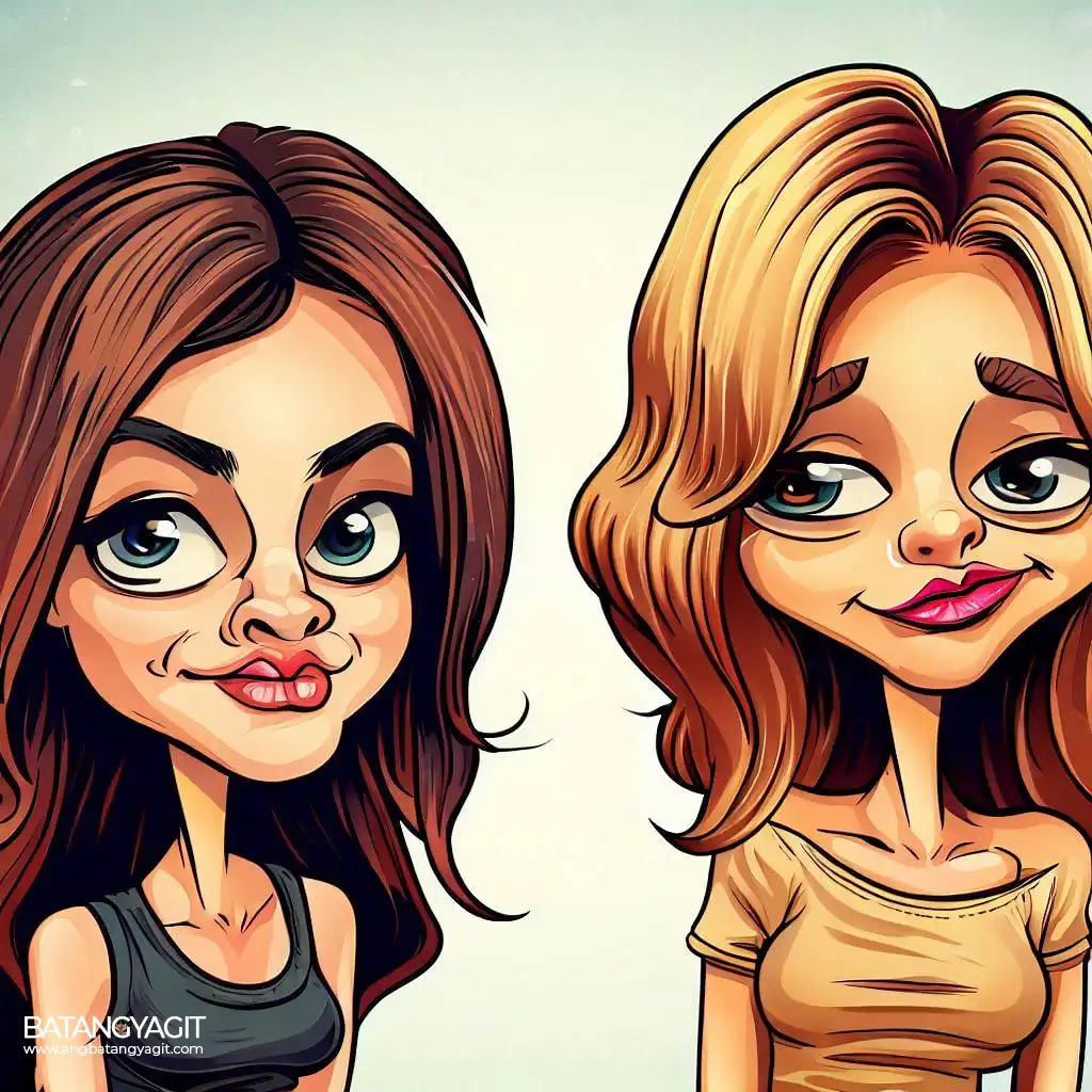 young woman caricature