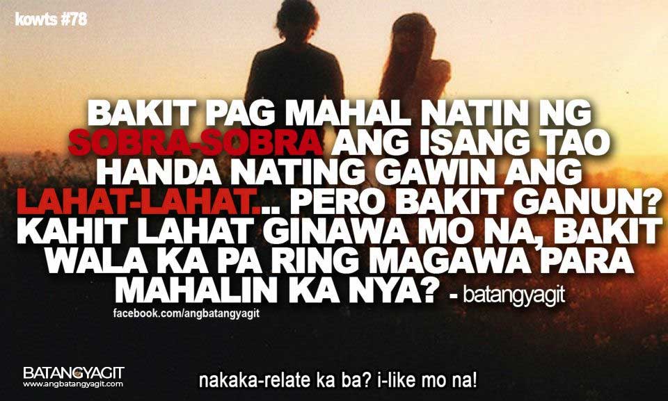 Bakit pag mahal natin ng sobra-sobra ang isang tao, handa nating gawin ang lahat-lahat. Pero bakit ganon? Kahit lahat ginawa mo na, bakit wala ka pa ring magawa para mahalin ka nya?